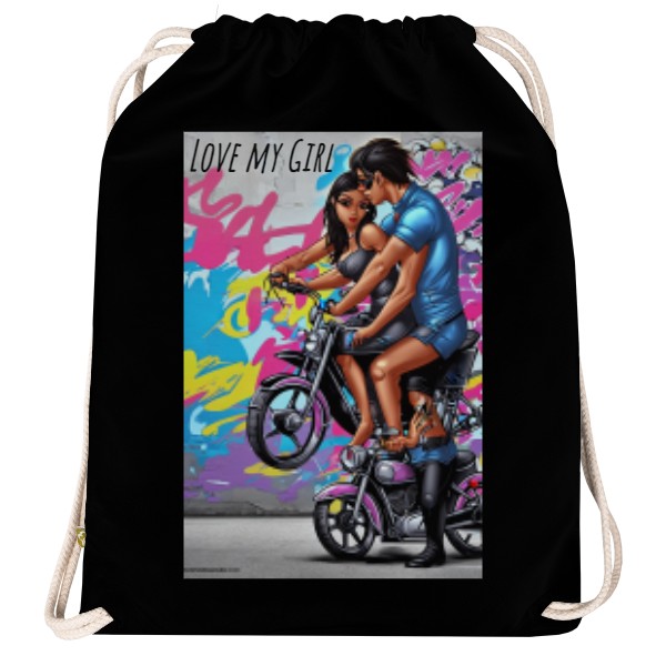 Vak na záda Organic  s potiskem Miluji i motorky