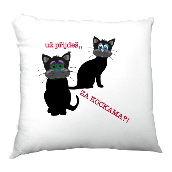 Polštář saténový s potiskem už přijdeš...polštařek